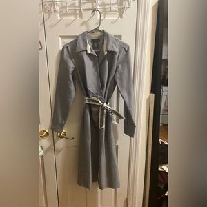 BANANA REPUBLIC Striped Wrap Tie Waist Shift Dress Blue/White